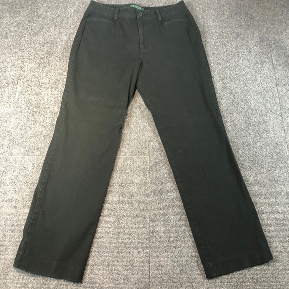 Lauren Ralph Lauren Catlin Pants Size 8 Black Straight Leg Classic - Picture 1 of 6